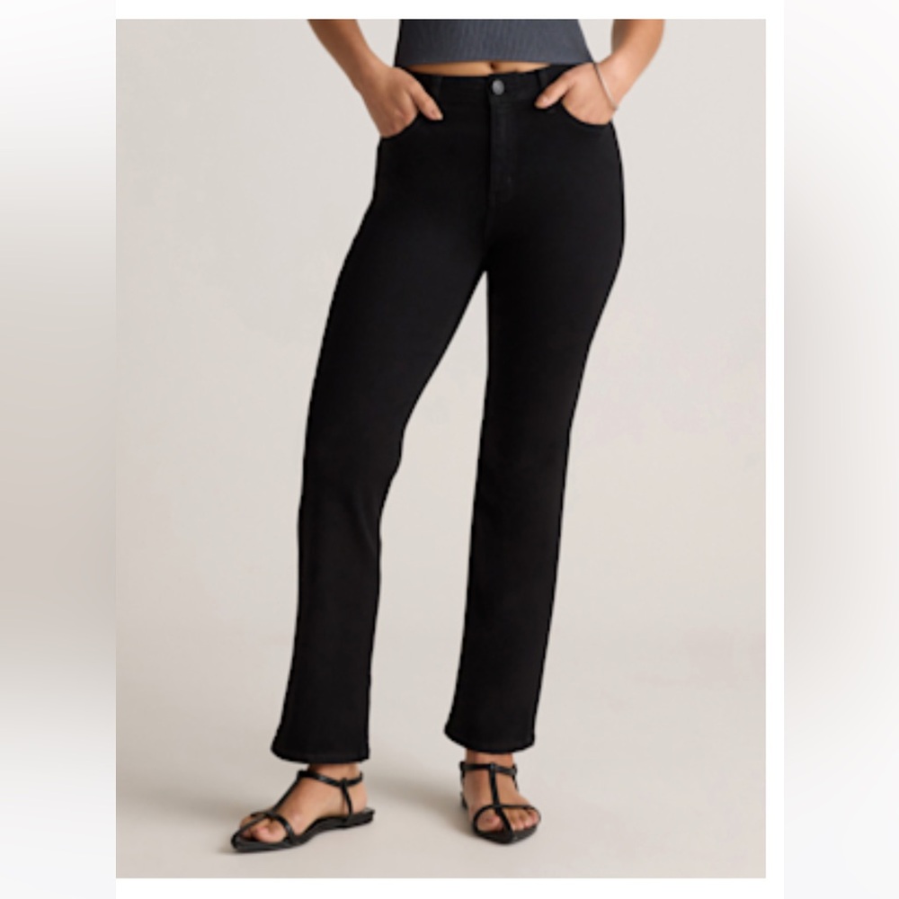 Quince stretch high rise kick flare crop Jean